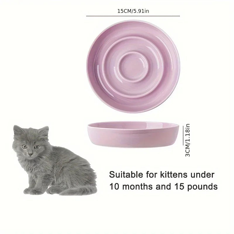 New Ceramic Pet Slow-Food Bowls And Plates Anti-Knock Cat Food Bowls To Protect Cervical Shelf Retractable Dog Basin Pet Supplie
