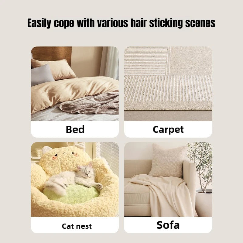 Long Handle Pet Hair Remover Brush Static Cat Hair Cleaner for Carpets Cat Trees Beds Ideal for Cat Furniture Cleaning