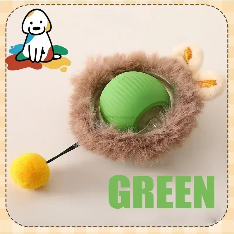Rechargeable Pet Interactive Automatic Rolling Ball Toy Cats Pet Products New Electric Dog Ball Toy Simulated Tail for Cat