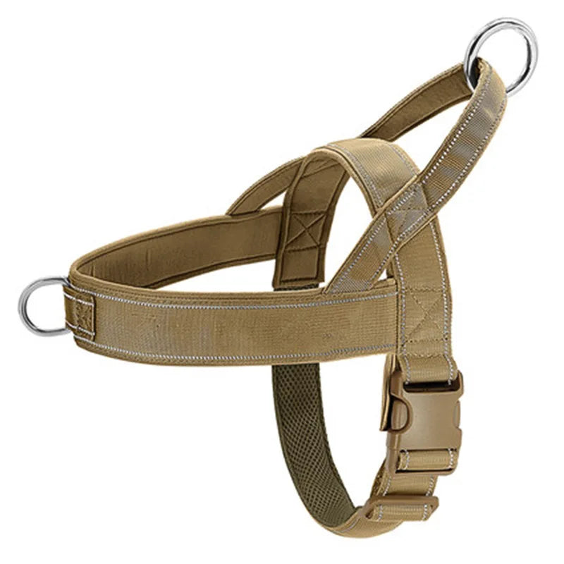 Tactical Anti-Pull Dog Harness - 1000D Nylon Adjustable for Large Dogs, Outdoor Training Vest with Handle & Reflective