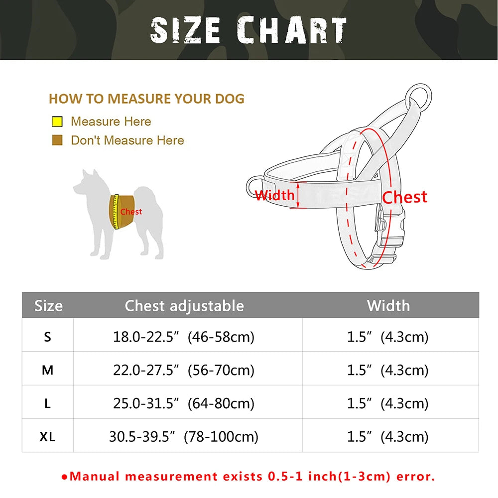 Personalized Dog Military Tactical Harness Reflective Dogs Harness Vest Customized Pet Training Vest for Medium Large Dogs