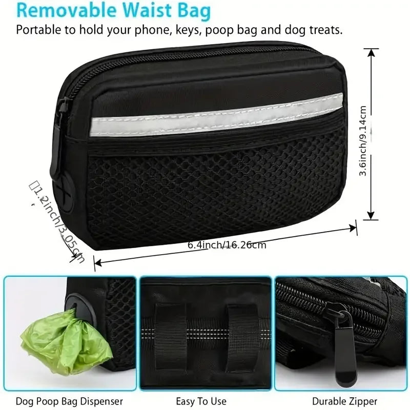 Adjustable Hands-Free Dog Running Leash with Double Handles and Elastic Retractable Rope for Large and Medium Dogs - Perfect for