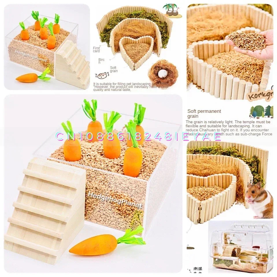 Wooden Carrot Hamster Toy Small Animal Cage Landscaping Supplies Rat Accessories Hamsters Pygmy Chipmunk Molars Toy