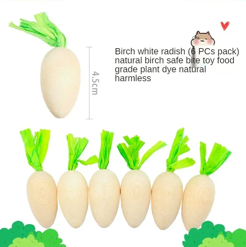 Wooden Carrot Hamster Toy Small Animal Cage Landscaping Supplies Rat Accessories Hamsters Pygmy Chipmunk Molars Toy