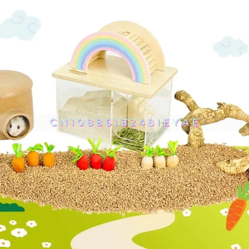 Wooden Carrot Hamster Toy Small Animal Cage Landscaping Supplies Rat Accessories Hamsters Pygmy Chipmunk Molars Toy
