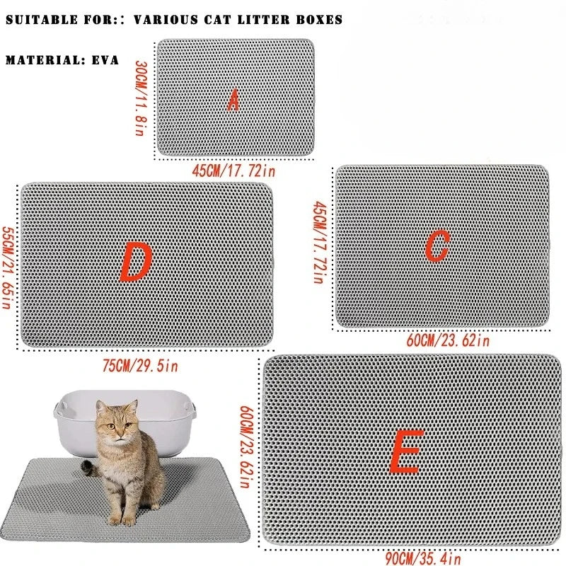 Large Size Cat Litter Mat Waterproof Pet Toilet Cat Litter Trapping Mat Non Slip Double Layer Cats Litter Box Pad Pet Product