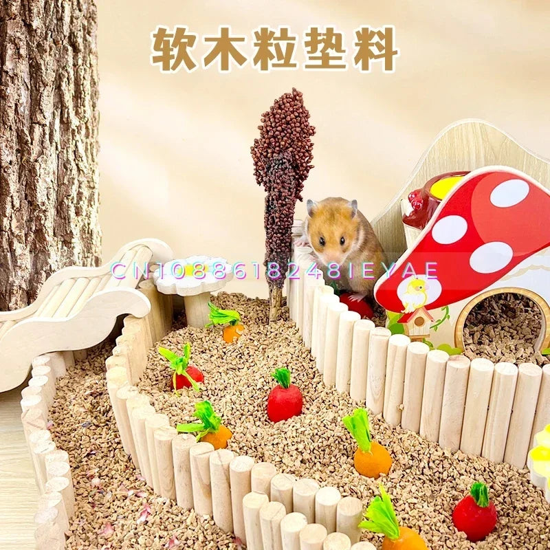 Wooden Carrot Hamster Toy Small Animal Cage Landscaping Supplies Rat Accessories Hamsters Pygmy Chipmunk Molars Toy