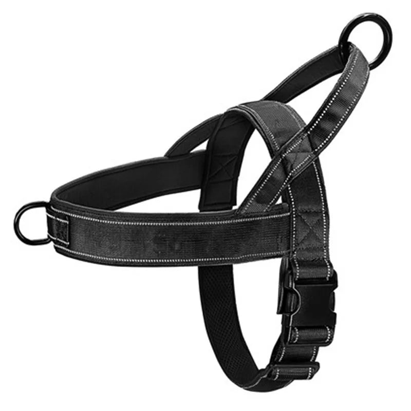 Tactical Anti-Pull Dog Harness - 1000D Nylon Adjustable for Large Dogs, Outdoor Training Vest with Handle & Reflective