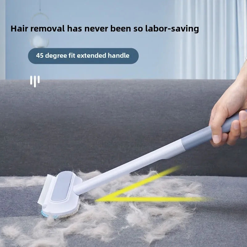 Long Handle Pet Hair Remover Brush Static Cat Hair Cleaner for Carpets Cat Trees Beds Ideal for Cat Furniture Cleaning