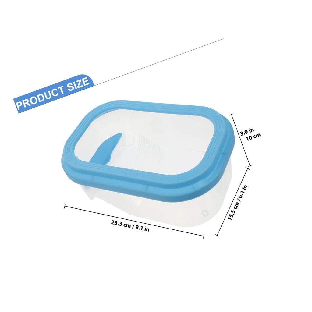 Premium Plastic Turtle Tank with Docking Ramp Feeding Trough Swimming Area Leach Water Layer for Turtle Habitat Aquarium