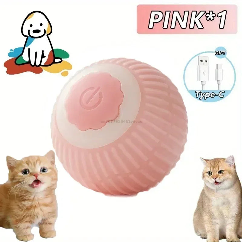 Rechargeable Pet Interactive Automatic Rolling Ball Toy Cats Pet Products New Electric Dog Ball Toy Simulated Tail for Cat
