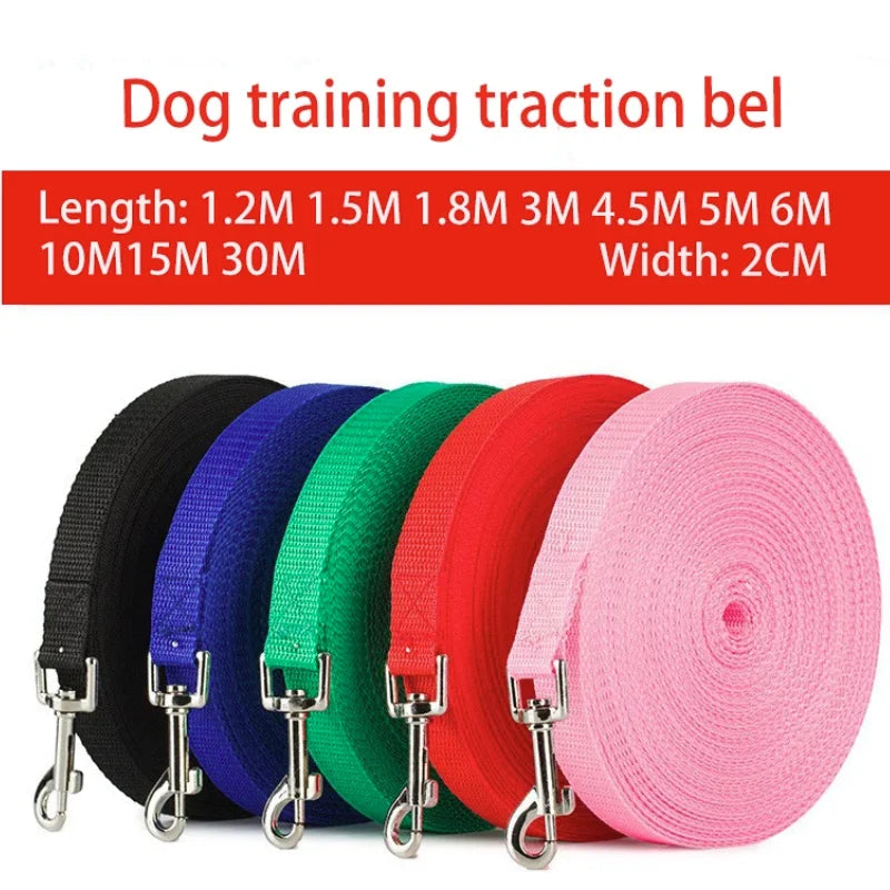 Nylon Long Dog Training Leash 1.5M-30M Traction Rope Lanyard Versatile Pet Walking Lead for Small to Large Dogs