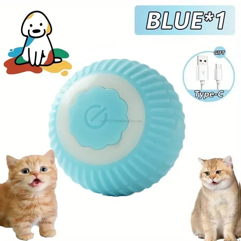 Rechargeable Pet Interactive Automatic Rolling Ball Toy Cats Pet Products New Electric Dog Ball Toy Simulated Tail for Cat