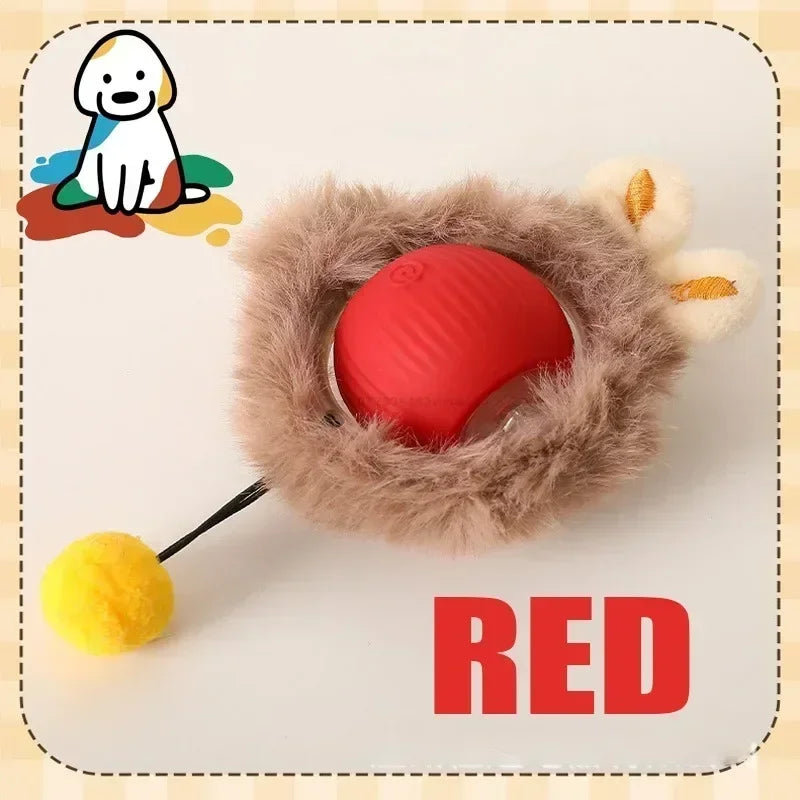 Rechargeable Pet Interactive Automatic Rolling Ball Toy Cats Pet Products New Electric Dog Ball Toy Simulated Tail for Cat